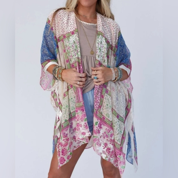 Floral Patchwork Kimono - Picture 1 of 3